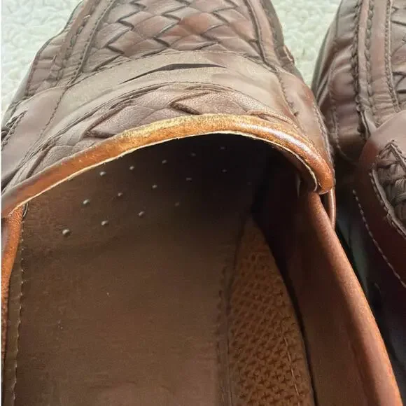 Florsheim Loafers Brown Leather Rattan Slip On Size 10.5 D 11242 - Picture 6 of 9